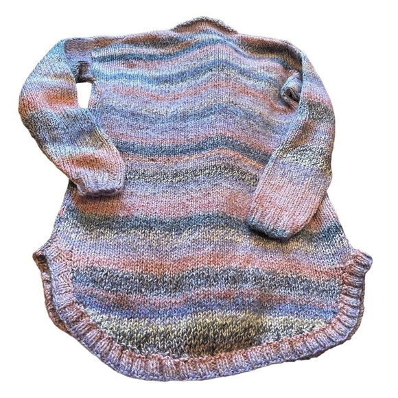 Handmade Chunky Knit Sweater - Beautifully constructed - Pinks, Blues and Purple - Picture 11 of 11